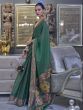 Enormous Dark Green Floral Silk Festival Wear Saree with Blouse
