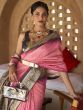 Elegant Tulip Pink Bandhani Printed Patola Silk Wedding Wear Saree