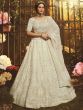 White Gota Thread Embroidered Georgette Wedding Wear Lehenga Choli 