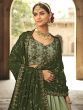 Green sequins shaded lehenga choli for party