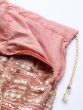 Peach-Coloured & Golden Semi-Stitched Myntra Lehenga & Unstitched Blouse with Dupatta
