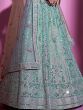 Precious Sea-Green Thread Embroidered Gota Silk Lehenga Choli