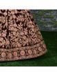 Maroon Thread Embroidery Velvet Bridal Indian Lehenga Choli With Dupatta