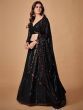 Glamorous Black Sequin Work Georgette Wedding Wear Lehenga Choli