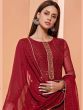 Glorious Red Sequins Embroidery Georgette party Wear Sharara Suit