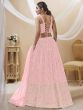 Beautiful Light Pink Sequin Georgette Engagement Wear Lehenga Choli