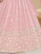 Beautiful Light Pink Sequin Georgette Engagement Wear Lehenga Choli