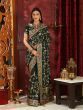 Bottle Green Embroidered Silk Designer Saree With Blouse