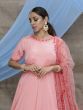 Pink Thread Work Festive Wear Long Anarkali Gown