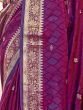 Charismatic Purple Zari Weaving Satin Reception Wear Saree
