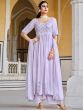 Gorgeous Lavender Sequines Georgette Festive Wear Palazzo Suit