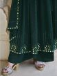 Elfin Green Sequines Embroidered Georgette Festival Wear Palazzo Suit