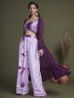 Captivating Lavender Shibori Printed Silk Ready-Made Crop Top Palazzo
