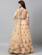 Peach-Coloured & Gold-Toned Embellished Semi-Stitched Myntra Lehenga & Unstitched Blouse with Dupatta