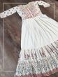 White Floral Printed Maslin Festive Wear Ready To Wear Long Gown