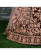 Maroon Thread Embroidery Velvet Bridal Indian Lehenga Choli With Dupatta