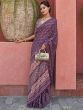 Gorgeous Purple Digital-Printed Crepe Festival-Wear Saree with Blouse