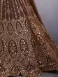 Stunning Brown Sequined Butterfly net Reception Wear Lehenga Choli