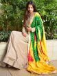 Attractive Chiku Chinnon Party Wear Gown With Bandhani Dupatta