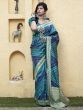 Blue Banarasi Silk Festival Wear Saree With Blouse 