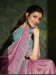 Gorgeous Pink Embroidery Silk Party Wear Saree