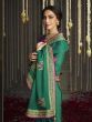 Gorgeous Green Silk Embroidered Wedding Wear Saree With Blouse