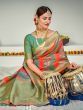 Multi-color Banarasi Silk Wedding Wear Saree