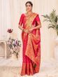 Hot Pink Banarasi Silk Wedding Wear Saree With Blouse