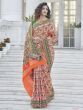 Arresting Orange Patola Silk Weaving Wedding Wear Saree For Women