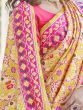 Dazzling Yellow Patola Silk Weaving Wedding Wear Saree With Blouse