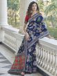  Pleasing Navy Blue Weaving Patola Silk Wedding Wear Saree