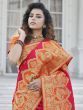 Admirable Pink Zari Weaving Banarasi Silk Wedding Wear Saree