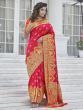 Admirable Pink Zari Weaving Banarasi Silk Wedding Wear Saree