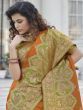 Amazing Orange Zari Weaving Banarasi Silk Wedding Wear Saree