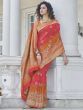 Impressive Pink Zari Weaving Banarasi Silk Wedding Wear Saree