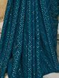 Spectacular Teal Blue fully Sequins embroidered Chinon Saree