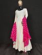 Precious White Georgette Party Wear Gown With Bandhani Dupatta