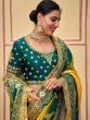 Attractive Green And Yellow Gota Work Pure Dola Silk Traditional Saree
