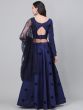 Navy Blue Applique Detail Semi-Stitched Myntra Lehenga & Unstitched Blouse with Dupatta