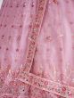 Winsome Pink Georgette Sequins Work Bridesmaid Lehenga Choli
