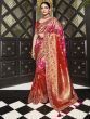 Lovely Red Pink Heavy Embroidered Silk Traditional Saree