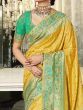 Adorable Yellow Weaving Silk Festive Saree With Blouse
