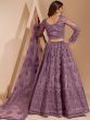 Perfect Light Purple Heavy Embroidered Net Wedding Wear Lehenga CholiPerfect Light Purple Heavy Embroidered Net Wedding Wear Lehenga Choli