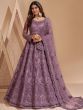 Perfect Light Purple Heavy Embroidered Net Wedding Wear Lehenga Choli