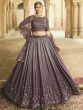 Entrancing Dusty Purple Shaded Sequins Silk Lehenga With Embroidered Choli