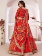 Stunning Red Digital Printed Georgette Wedding Wear Lehenga Choli