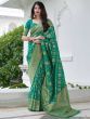 Green Banarasi Silk Festive Wear Saree With Blouse