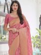 Pink Banarasi Silk Festive Wear Saree With Blouse