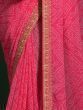 Sumptuous Pink Bandhani Printed Chiffon Saree With Embroidery Blouse
