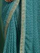 Ravishing Blue Thread Embroidery Chiffon Festival Wear Saree
